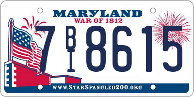 MD license plate 7BI8615