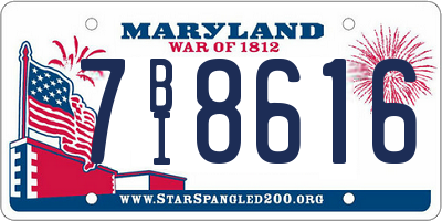 MD license plate 7BI8616