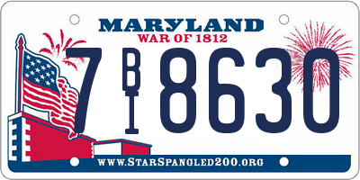 MD license plate 7BI8630
