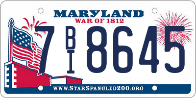 MD license plate 7BI8645