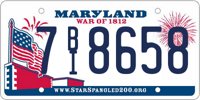 MD license plate 7BI8658