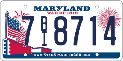 MD license plate 7BI8714