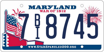 MD license plate 7BI8745