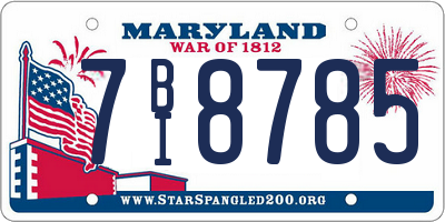 MD license plate 7BI8785