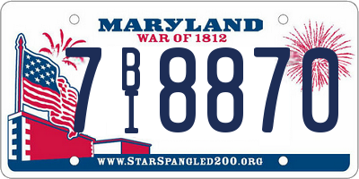 MD license plate 7BI8870