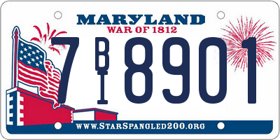 MD license plate 7BI8901