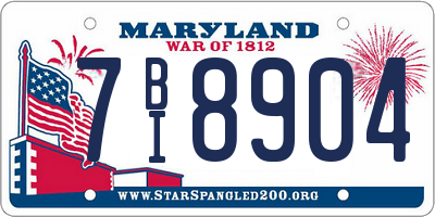 MD license plate 7BI8904