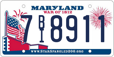 MD license plate 7BI8911