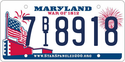 MD license plate 7BI8918