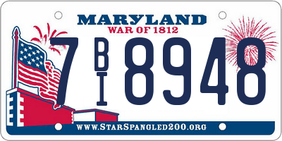 MD license plate 7BI8948