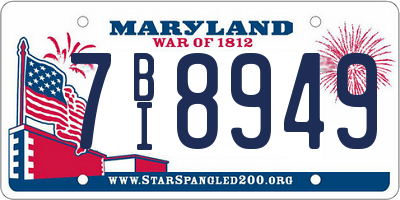 MD license plate 7BI8949