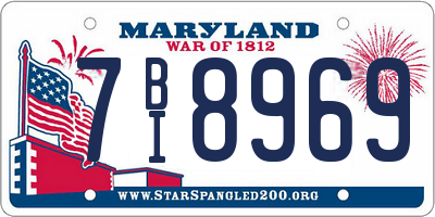 MD license plate 7BI8969