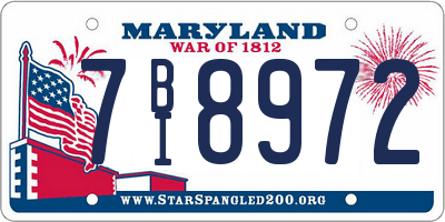 MD license plate 7BI8972