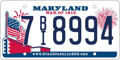 MD license plate 7BI8994