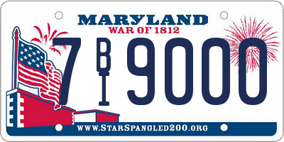 MD license plate 7BI9000