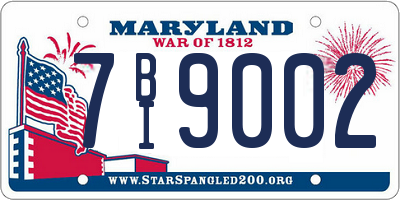 MD license plate 7BI9002