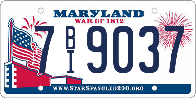 MD license plate 7BI9037