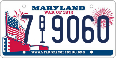 MD license plate 7BI9060