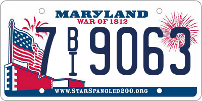 MD license plate 7BI9063