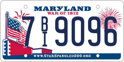 MD license plate 7BI9096