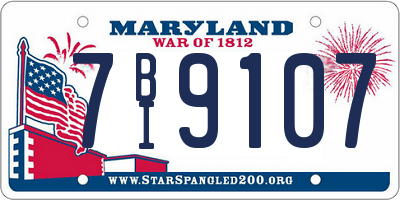 MD license plate 7BI9107