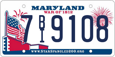 MD license plate 7BI9108