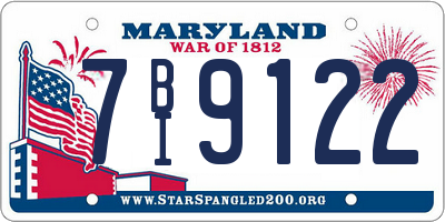MD license plate 7BI9122