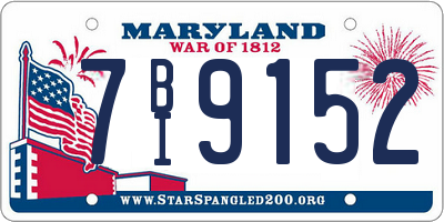MD license plate 7BI9152