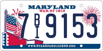 MD license plate 7BI9153
