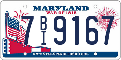 MD license plate 7BI9167