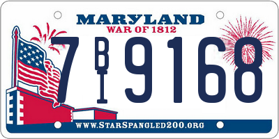 MD license plate 7BI9168