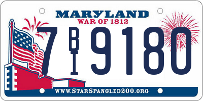 MD license plate 7BI9180