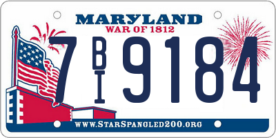 MD license plate 7BI9184