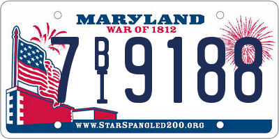 MD license plate 7BI9188