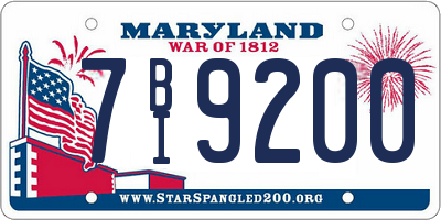 MD license plate 7BI9200