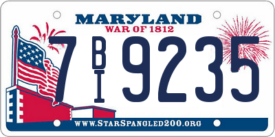 MD license plate 7BI9235