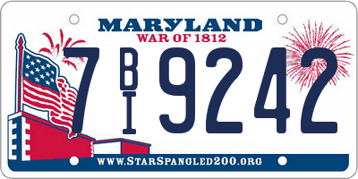 MD license plate 7BI9242