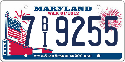 MD license plate 7BI9255