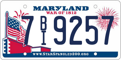 MD license plate 7BI9257