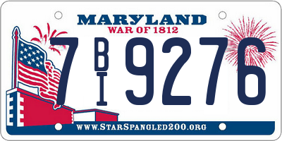 MD license plate 7BI9276