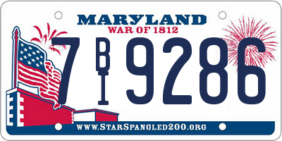 MD license plate 7BI9286