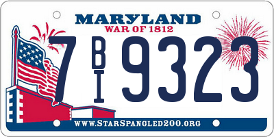 MD license plate 7BI9323