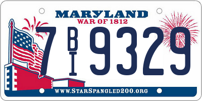 MD license plate 7BI9329