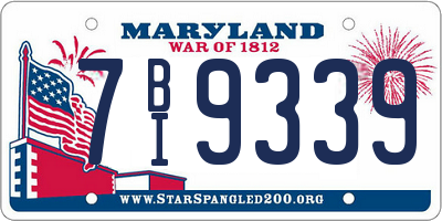 MD license plate 7BI9339