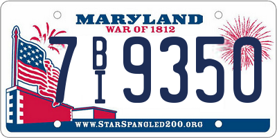 MD license plate 7BI9350
