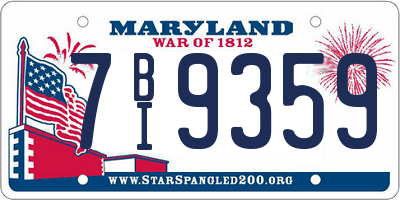 MD license plate 7BI9359