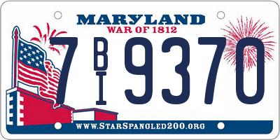 MD license plate 7BI9370