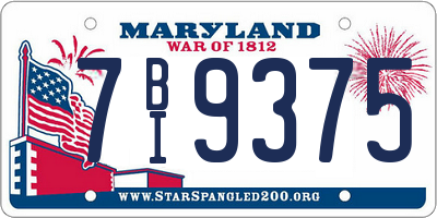 MD license plate 7BI9375