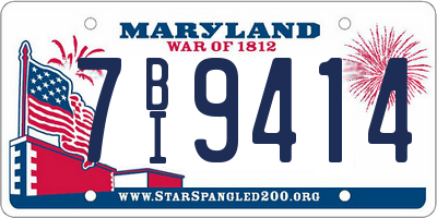 MD license plate 7BI9414