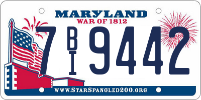 MD license plate 7BI9442